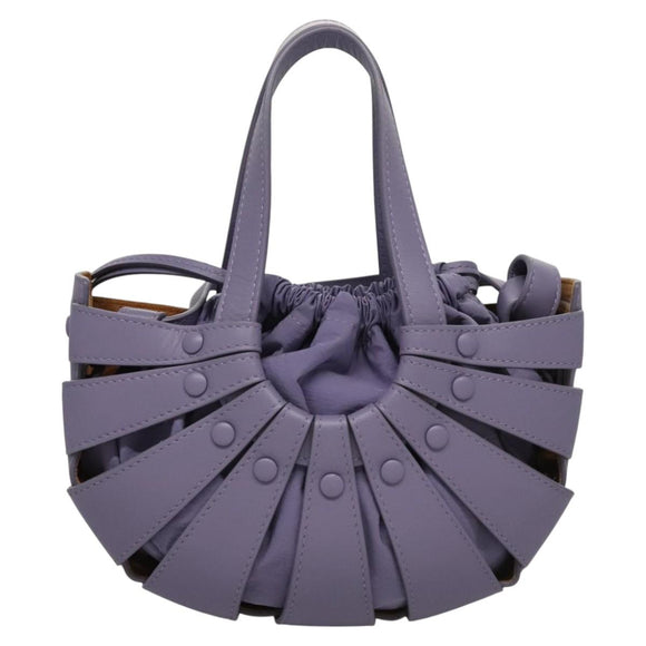 BOTTEGA VENETA Shell Shoulder Bag Leather Purple Auth BD1058AV