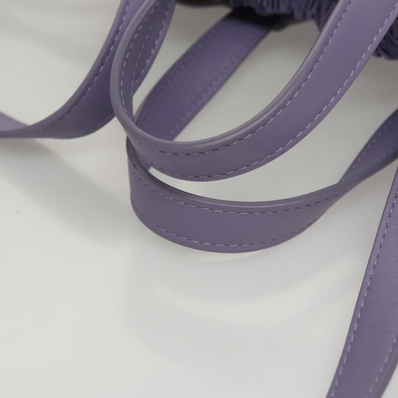 BOTTEGA VENETA Shell Shoulder Bag Leather Purple Auth BD1058AV