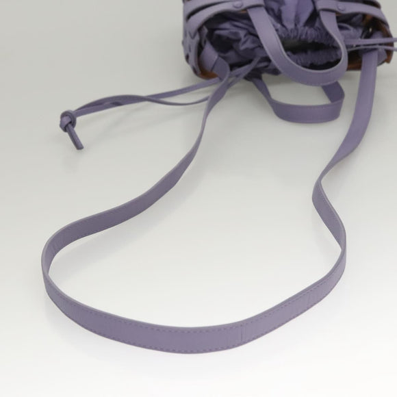 BOTTEGA VENETA Shell Shoulder Bag Leather Purple Auth BD1058AV