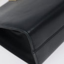 Salvatore Ferragamo Gancini Chain Shoulder Bag Leather Navy Gold Auth BD1060-11