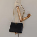 Salvatore Ferragamo Gancini Chain Shoulder Bag Leather Navy Gold Auth BD1060-20