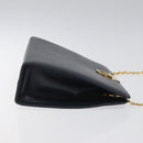 Salvatore Ferragamo Gancini Chain Shoulder Bag Leather Navy Gold Auth BD1060-4