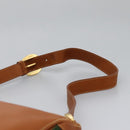 GUCCI Web Sherry Line Shoulder Bag Leather Brown Red Green Auth BD1064-9