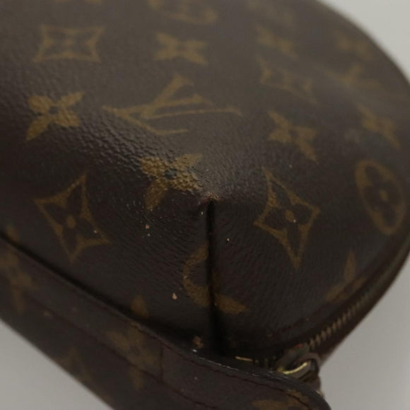 LOUIS VUITTON Monogram Trousse Demi Ronde Cosmetic Pouch M47520 LV Auth BD1066