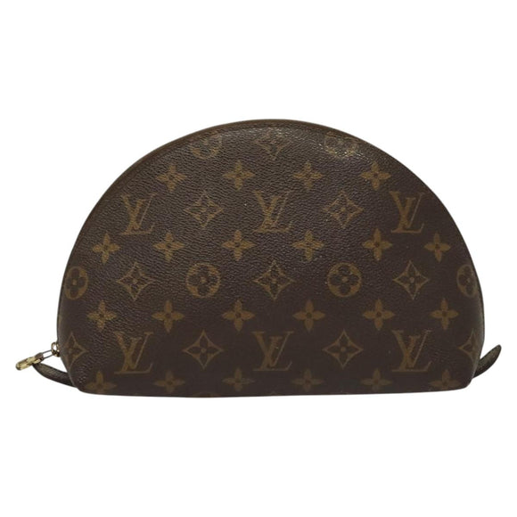 LOUIS VUITTON Monogram Trousse Demi Ronde Cosmetic Pouch M47520 LV Auth BD1066