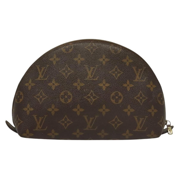 LOUIS VUITTON Monogram Trousse Demi Ronde Cosmetic Pouch M47520 LV Auth BD1066