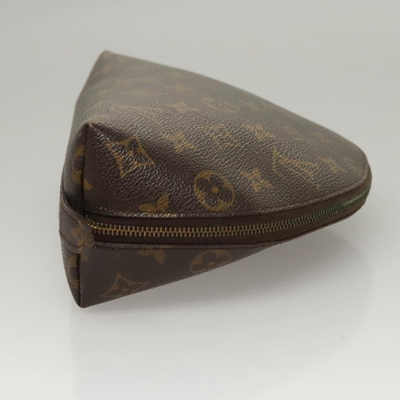 LOUIS VUITTON Monogram Trousse Demi Ronde Cosmetic Pouch M47520 LV Auth BD1066
