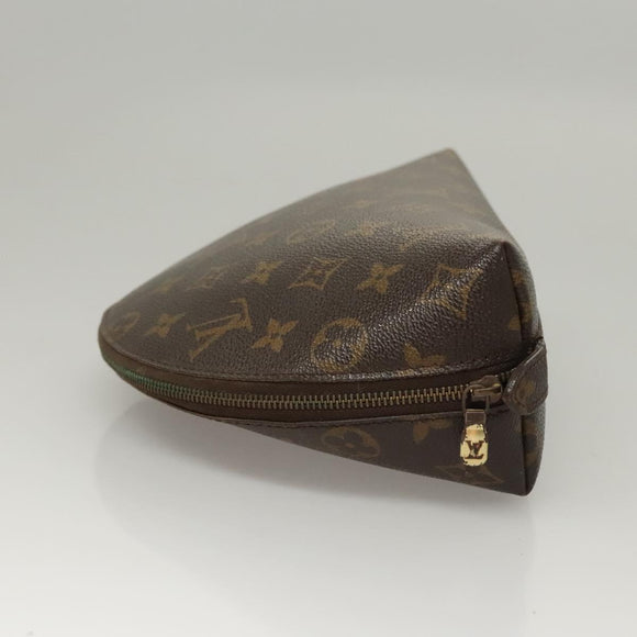 LOUIS VUITTON Monogram Trousse Demi Ronde Cosmetic Pouch M47520 LV Auth BD1066