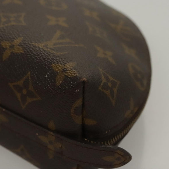 LOUIS VUITTON Monogram Trousse Demi Ronde Cosmetic Pouch M47520 LV Auth BD1066