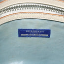 BURBERRY Nova Check Blue Label Shoulder Bag Nylon Beige Silver Auth BD107-17