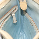 BURBERRY Nova Check Blue Label Shoulder Bag Nylon Beige Silver Auth BD107-18