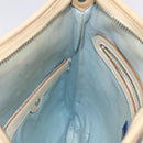 BURBERRY Nova Check Blue Label Shoulder Bag Nylon Beige Silver Auth BD107-19