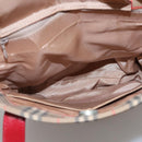 BURBERRY Nova Check Shoulder Bag Canvas Beige Red gold Auth BD1088-16