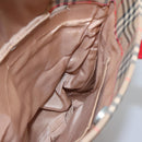 BURBERRY Nova Check Shoulder Bag Canvas Beige Red gold Auth BD1088-17