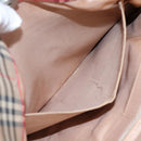 BURBERRY Nova Check Shoulder Bag Canvas Beige Red gold Auth BD1088-20
