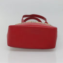 BURBERRY Nova Check Shoulder Bag Canvas Beige Red gold Auth BD1088-9