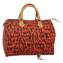 LOUIS VUITTON Monogram Graffiti Speedy 30 Hand Bag Orange M93705 Auth BD1094AM-1