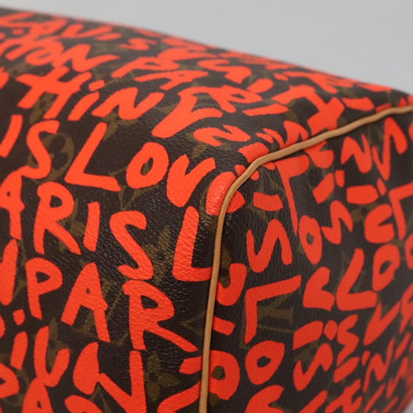 LOUIS VUITTON Monogram Graffiti Speedy 30 Hand Bag Orange M93705 Auth BD1094AM