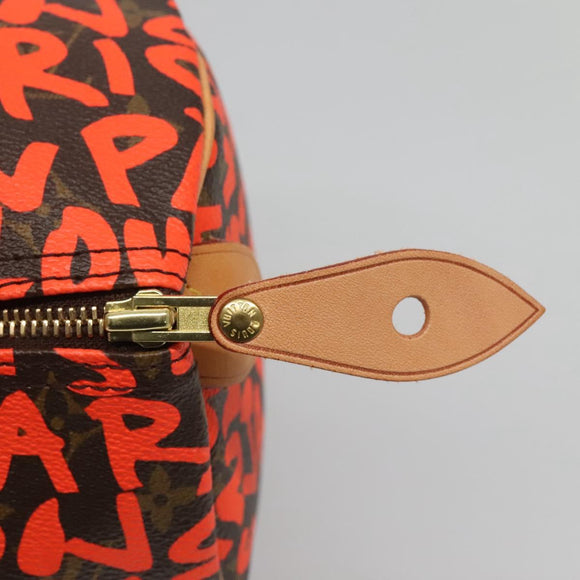 LOUIS VUITTON Monogram Graffiti Speedy 30 Hand Bag Orange M93705 Auth BD1094AM