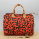 LOUIS VUITTON Monogram Graffiti Speedy 30 Hand Bag Orange M93705 Auth BD1094AM-12