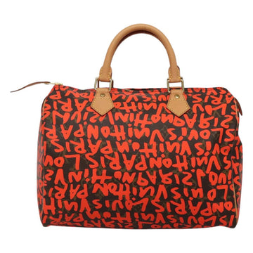 LOUIS VUITTON Monogram Graffiti Speedy 30 Hand Bag Orange M93705 Auth BD1094AM - 0