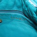 CHANEL Shoulder Bag Leather Turquoise Blue CC Auth BD1096AM-19