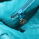 CHANEL Shoulder Bag Leather Turquoise Blue CC Auth BD1096AM-22