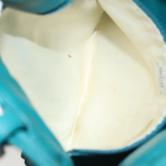 CHANEL Shoulder Bag Leather Turquoise Blue CC Auth BD1096AM