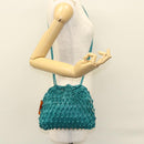 CHANEL Shoulder Bag Leather Turquoise Blue CC Auth BD1096AM-24