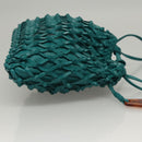 CHANEL Shoulder Bag Leather Turquoise Blue CC Auth BD1096AM-3