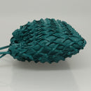 CHANEL Shoulder Bag Leather Turquoise Blue CC Auth BD1096AM-4