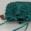 CHANEL Shoulder Bag Leather Turquoise Blue CC Auth BD1096AM-6