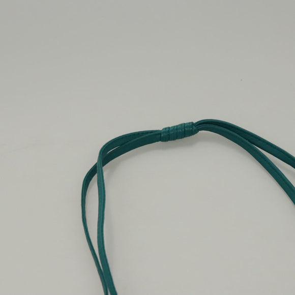 CHANEL Shoulder Bag Leather Turquoise Blue CC Auth BD1096AM