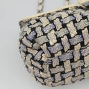 CHANEL Chain Shoulder Bag Tweed Blue CC Auth BD1099V-14