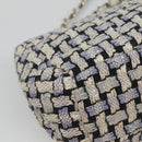 CHANEL Chain Shoulder Bag Tweed Blue CC Auth BD1099V-16