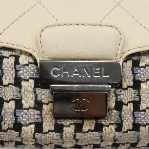 CHANEL Chain Shoulder Bag Tweed Blue CC Auth BD1099V