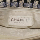 CHANEL Chain Shoulder Bag Tweed Blue CC Auth BD1099V-17