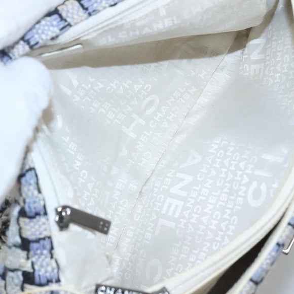 CHANEL Chain Shoulder Bag Tweed Blue CC Auth BD1099V