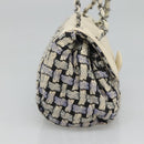 CHANEL Chain Shoulder Bag Tweed Blue CC Auth BD1099V-3