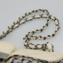 CHANEL Chain Shoulder Bag Tweed Blue CC Auth BD1099V-8