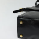 Salvatore Ferragamo Hand Bag Leather 2way Black Gold Auth BD1103-9