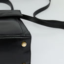 Salvatore Ferragamo Hand Bag Leather 2way Black Gold Auth BD1103-16