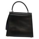 Salvatore Ferragamo Hand Bag Leather 2way Black Gold Auth BD1103-2