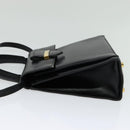 Salvatore Ferragamo Hand Bag Leather 2way Black Gold Auth BD1103-3