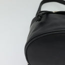 Salvatore Ferragamo Gancini Backpack Leather Black Silver Auth BD1104-9