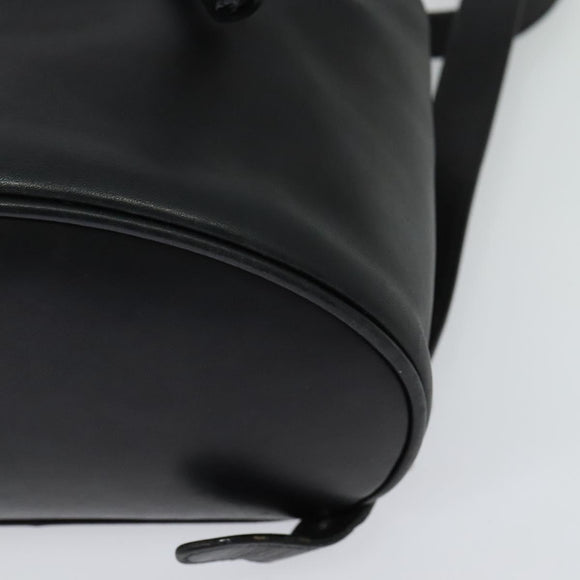 Salvatore Ferragamo Gancini Backpack Leather Black Silver Auth BD1104