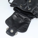 Salvatore Ferragamo Gancini Backpack Leather Black Silver Auth BD1104-10