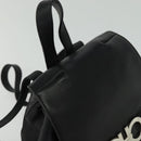 Salvatore Ferragamo Gancini Backpack Leather Black Silver Auth BD1104-6