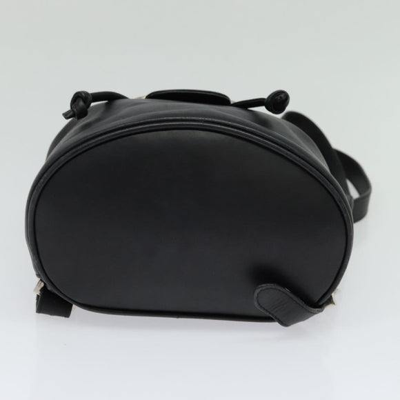 Salvatore Ferragamo Gancini Backpack Leather Black Silver Auth BD1104