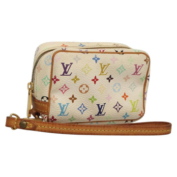 LOUIS VUITTON Monogram Multicolor Trousse Wapity Pouch White M58033 Auth BD1125
